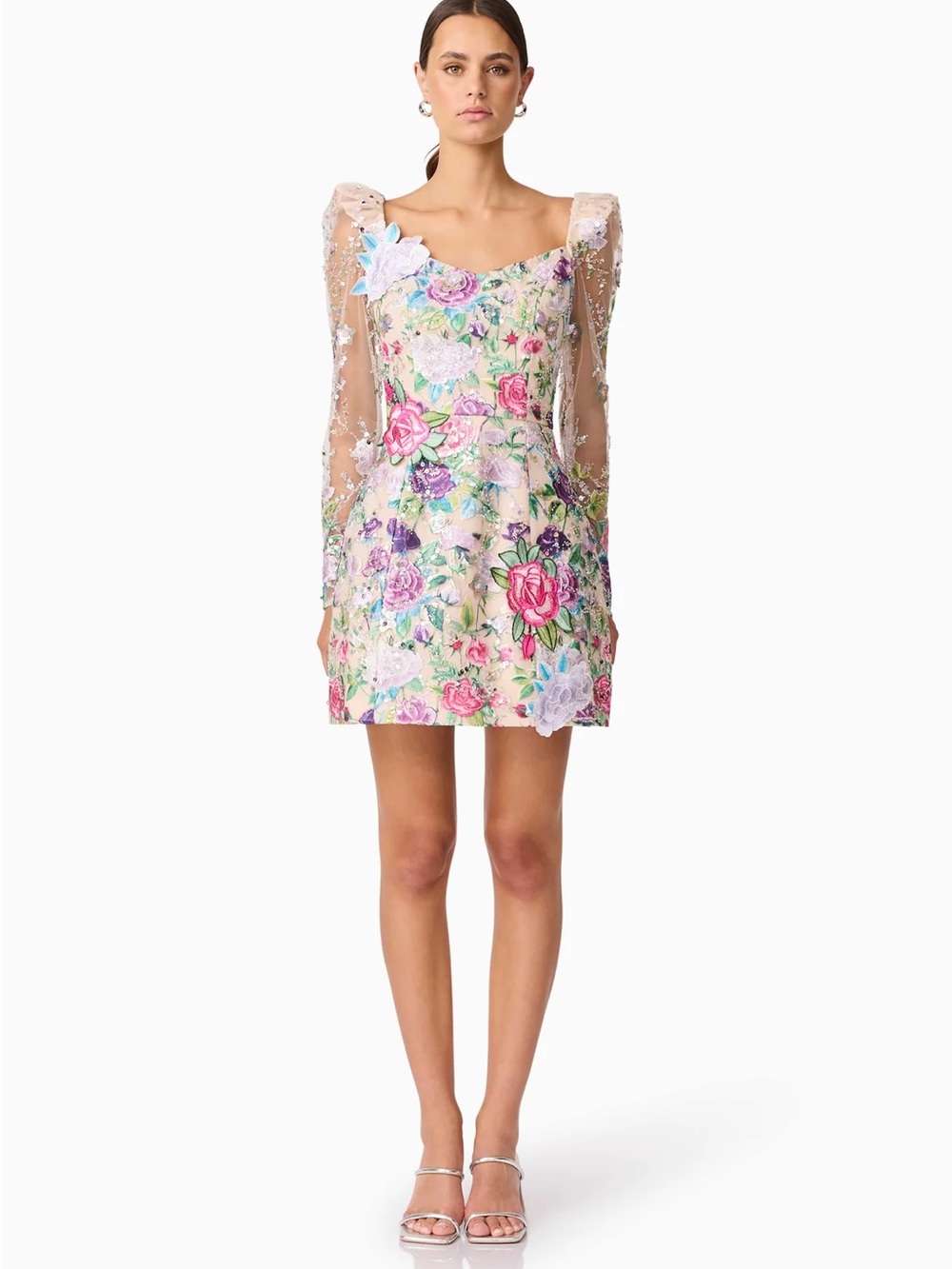 Elliatt Eliska Long Sleeve Mini Dress in Floral